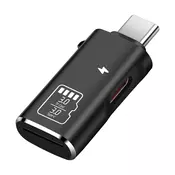 LINQ LinQ, Bralnik kartic Micro-SD na USB-C 5 Gbps prenos z 10W USB-C polnjenjem, Črna, (5000185077)