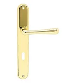 Okovje za vrata COBRA ELEGANT (OLV - polirana medenina), klika-klika, WC ključ, COBRA OLV (polirana, sijoča medenina), 72 mm