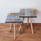 Hanah Home Set klub stočića 2Shp59, 2 komada, Šareni