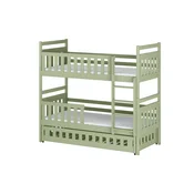 Drveni dječji krevet na kat Oliwia s tri kreveta - olive - 180x80 cm - Bez madraca