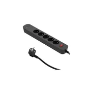 Podaljšek za hitro polnjenje PD20, 5-vtičnica s stikalom + 2x USB (A+C), 1,4 m SQUALL, grafitna barva/34099