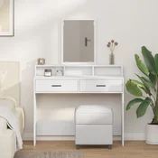 vidaXL vidaXL Toaletna miza s predali, bela, 100x41x140 cm, (22054972)