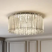 Stropna svetilka Lucande Limana, O 50 cm, krom, kristal - Dnevna soba/jedilnica - Dizajn - krom, prozorno - Kovina