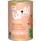 Mokra pasja hrana ADULT z lososom, regratom + koprivo - 400 g