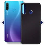 shumee Ovitek za Huawei P30 lite mat mat ovitek zadnja stran črna + 9H steklo