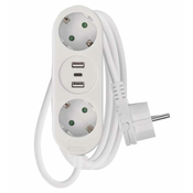 Emos P0221U podaljšek 1,5 m, 2 vtičnici + 2 USB A + 1 USB C, 1,5 mm2
