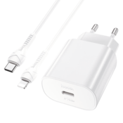 Hoco Punjač N22 Jetta PD 25W Type C s kablom Type C na Lightning za iPhone - bijel