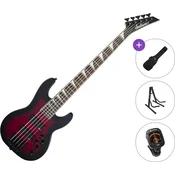 Jackson JS Series Concert Bass JS3VQ AH Standard SET Transparent Red Burst 5 strunska bas kitara