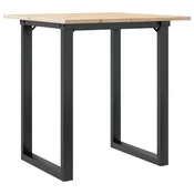 Vidaxl Jedilna miza O okvir 60x60x75 cm trdna borovina jeklo
