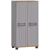 Stylife Visoka Komoda Jelda, Platinasta Barva, Barva Hrasta