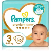 Pampers Premium Care plenice, vel. 3, 6 kg–10 kg, 40 kosov