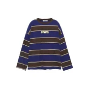 Pull&Bear Majica nočno modra/čokolada/rumena/bela
