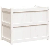 Vidaxl Vrtno cvetlično korito belo 90x50x70 cm trdna borovina
