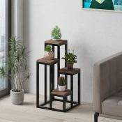 Hanah Home Polica 34x39x65cm Bež-Crna