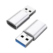 INF USB 3.0 Moški na Type-C Ženski Adapter za Digitalni Avdio (2 kosa) Silver, (5000291496)