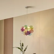 Lucande viseča svetilka Diborah, O 40 cm, barvna, steklo, G9 - Dnevna soba/jedilnica - Dizajn - večbarvni