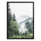 Plakat za spalnico dnevno sobo Slika v okvirju 50x70 Gozd v megli