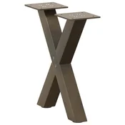 Vidaxl Noge za klubsko mizico v obliki črke X, 2 kosa, naravno jeklo, 37 x (30-31) cm, jeklo