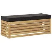 Vidaxl Zunanji stolček klop Bela 115 x 43 x 45 cm Masiven les akacije