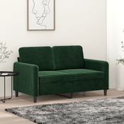 Dvosjed tamnozeleni 120 cm baršunasti