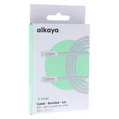 alkaya Speed Flex USB-C / Lightning geflochten 15W, 1m weiss