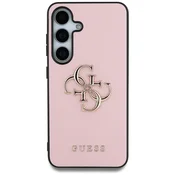 Guess zaščitni ovitek Grained Big 4G Logo Small Classic Logo Pink, Samsung Galaxy S25