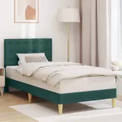 Krevetna konstrukcija Tamnozelena 90 x 200 cm Tkanina
