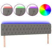 Vidaxl LED posteljno vzglavje temno sivo 180x7x78/88 cm blago