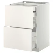 METOD/MAXIMERA Podstav omr 2lč/2nzk/1sre/1vsk prd, bela/Veddinge bela, 60x60 cm