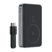 Magnetni brezžični power bank Acefast M10 10000 mAh z 30W hitrim polnjenjem, LED indikatorjem in dvema USB-C izhodoma - črn