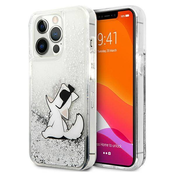 KARL LAGERFELD KLHCP13LGCFS za iPhone 13 Pro prozorna trda zaščita z bleščicami - Choupette Fun