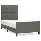Vidaxl Posteljni okvir brez vzmetnice temno siv 80x200 cm žamet