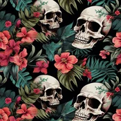 ZUNANJI DEKORATIVNE TKANINE OXFORD - Motiv lobanje I DX4255