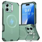Hibridni ovitek ESR Cyber Armor Kickstand za iPhone 16 - green