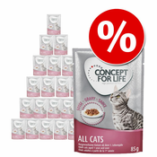 Varčno pakiranje Concept for Life 24x85 g - Light Cats v omaki