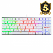 REDRAGON K552 KUMARA RGB GAMING MEHANIČKA ŽIČANA TIPKOVNICA BIJELO - CRVENI PREKIDAČI