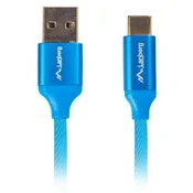 Lanberg Kabel USB-C (M) do USB-A (M) 2.0, 1 m, moder, hitro polnjenje 3.0
