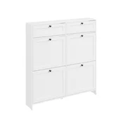 SoBuy SoBuy omara za čevlje z dvema predalom Bela 100x19x107cm Sodobno FSR208-W, (5000117427)