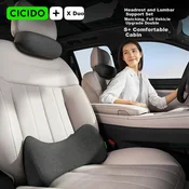Cicido Set jastuka za vrat i leda za auto sedište, Crni
