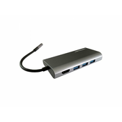 LC POWER LC-HUB-C-MULTI-5 USB Type C Hub, citac kartica, charging, RJ45, HDMI, Crni