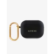 Guess PU Grained Classic Logo Pouzdro pro AirPods Pro 2 Black Ovitek Vijolična
