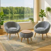 ATELIER DEL SOFA Fotelje i klub stocic Lida Wellsoft Grey