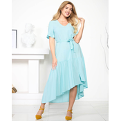 Resti Womens blue maxi dress with a tie - Clothing