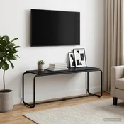 vidaXL TV stojalo 113.5 x 35.5 x 42 cm Črni hrast Inženirski les