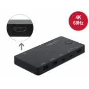 KVM switch DELOCK, 2PCa na tipk. + miš + monitor, USB-A, USB-C, HDMI