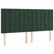 Vidaxl Vzglavje postelje temno zeleno 200x5x118/128 cm žametno