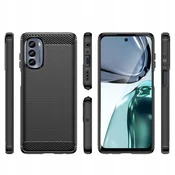 HURTEL Silikonski karbonski ovitek za Motorola Moto G62 5G, črne barve, iz prožnega karbonskega silikona