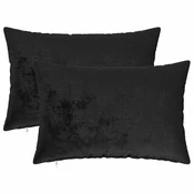 vidaXL Prevleka za blazino 2 pcs HEERLEN Črna 30 x 50 cm Flanel