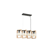 Klausen 114001 - Luster na sajli SERIJA 4xE27/11W/230V drvo/crna