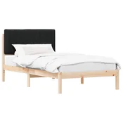 Vidaxl Posteljni okvir z oblazinjenim vzglavjem Črna 100 x 200 cm
